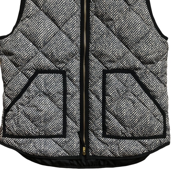 J. Crew Puffer Vest Black Tan Small - Picture 3 of 8